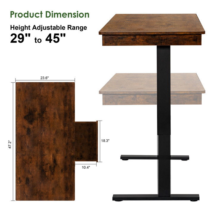 Inbox Zero Krystianna Height Adjustable Standing Desk & Reviews